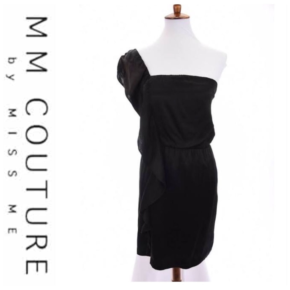 💕SALE💕MM Couture Miss Me Black Ruffle Dress - Picture 1 of 8